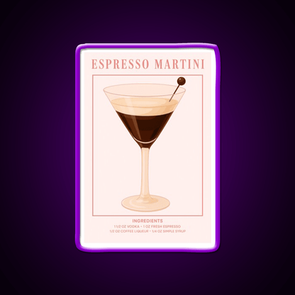 Espresso Martini Pink Cocktail Bar Decor Led Neon Sign Rgb Color - Shineneon