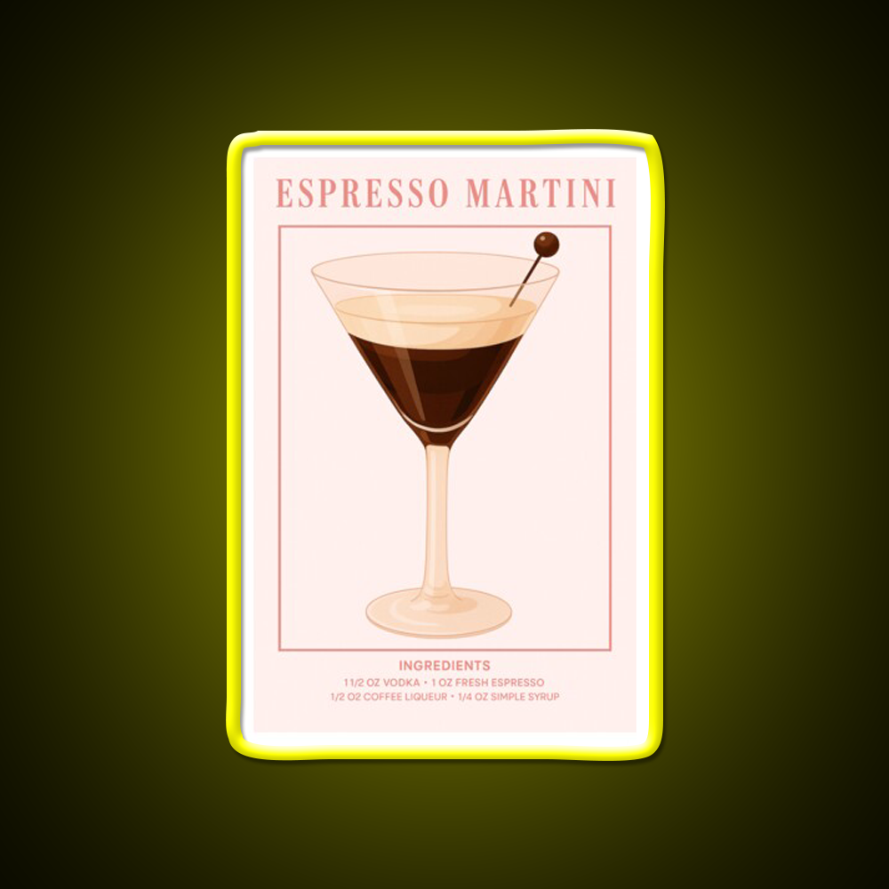 Espresso Martini Pink Cocktail Bar Decor Led Neon Sign Rgb Color - LED neon sign view 7