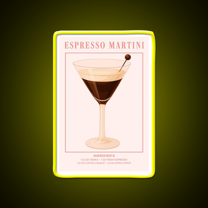 Espresso Martini Pink Cocktail Bar Decor Led Neon Sign Rgb Color - LED neon sign view 7