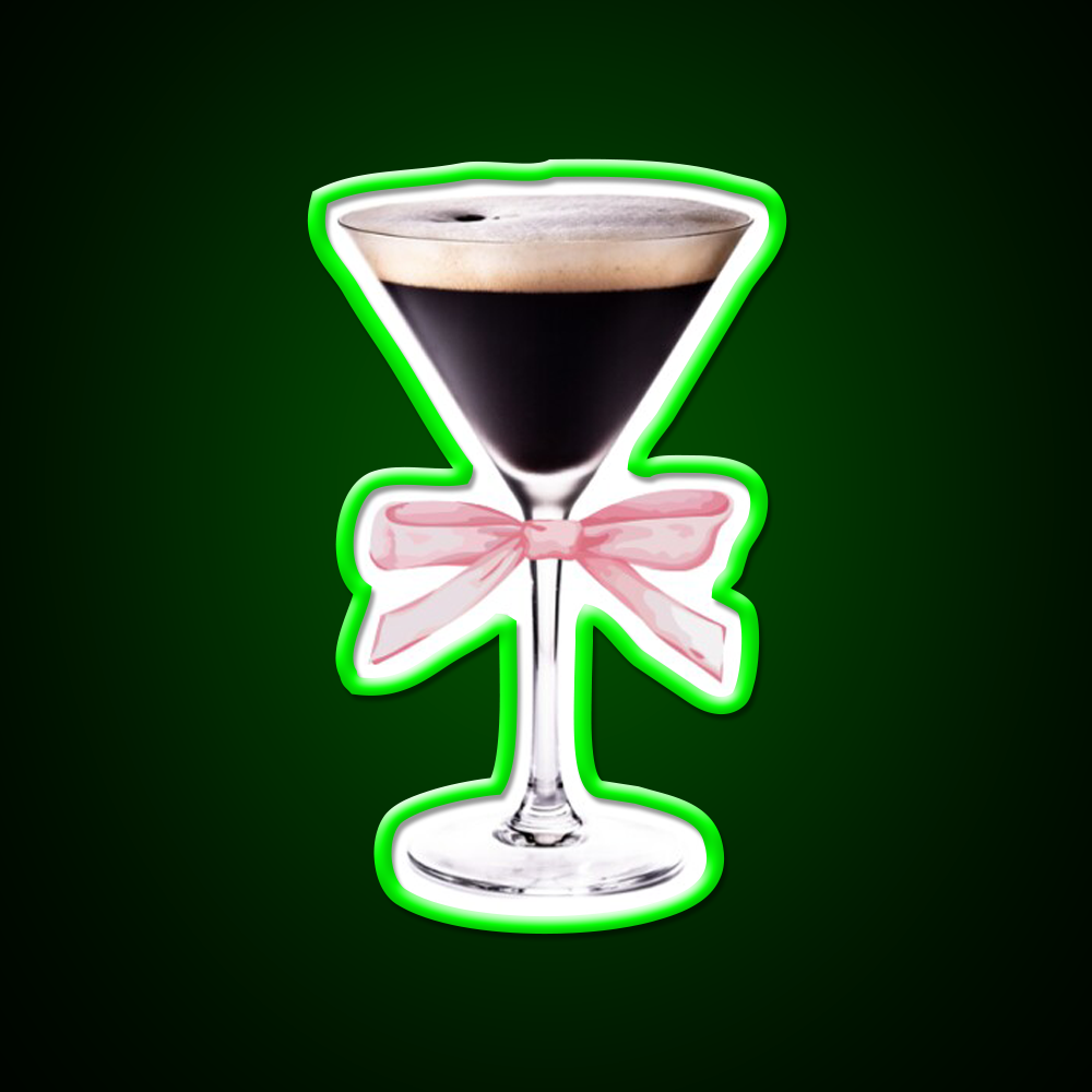 Espresso Martini With Pink Bow Cocktail Bar Decor Led Neon Sign Rgb Color - LED neon sign view 8