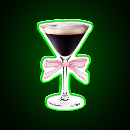 Espresso Martini With Pink Bow Cocktail Bar Decor Led Neon Sign Rgb Color - LED neon sign view 8