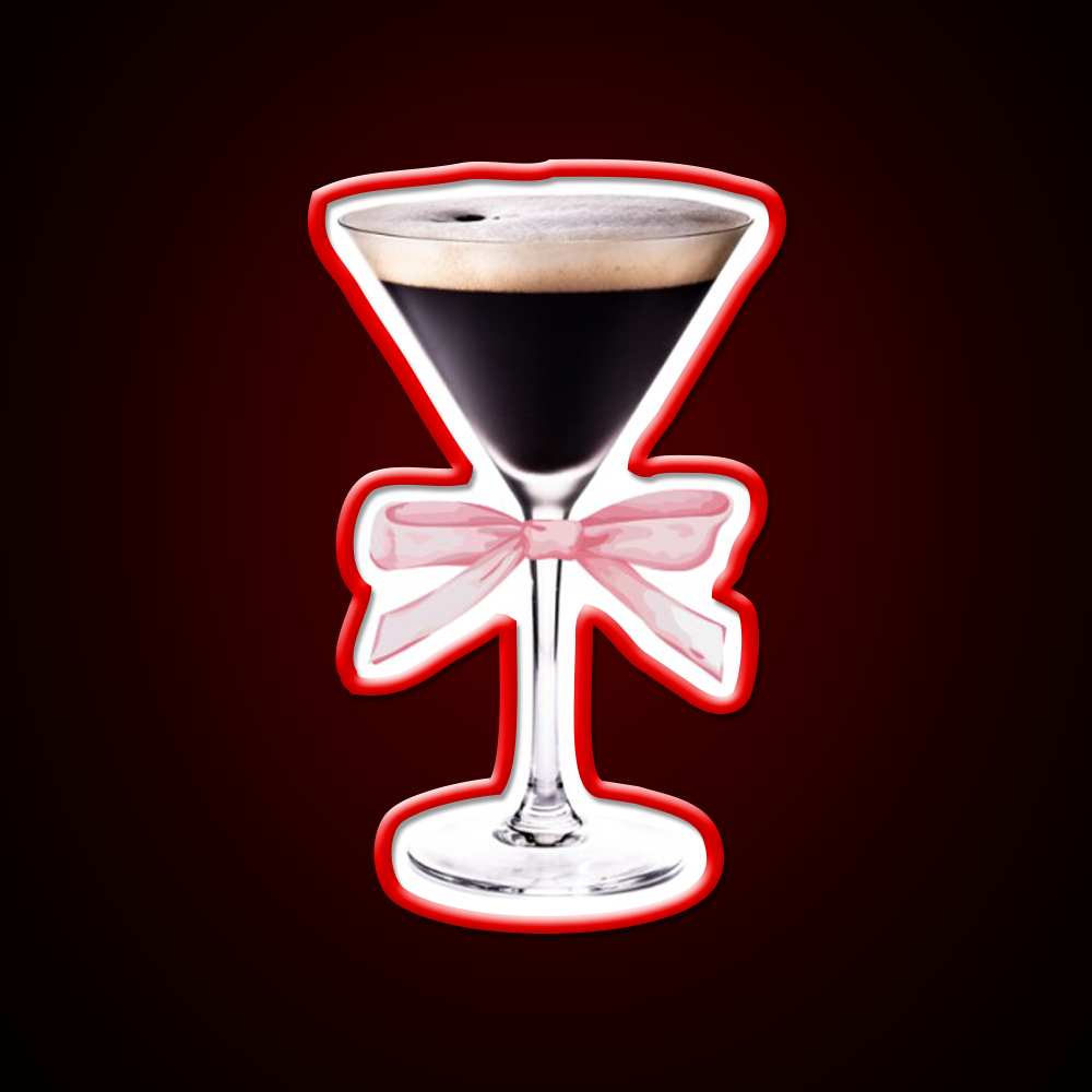 Espresso Martini With Pink Bow Cocktail Bar Decor Led Neon Sign Rgb Color - LED neon sign view 10