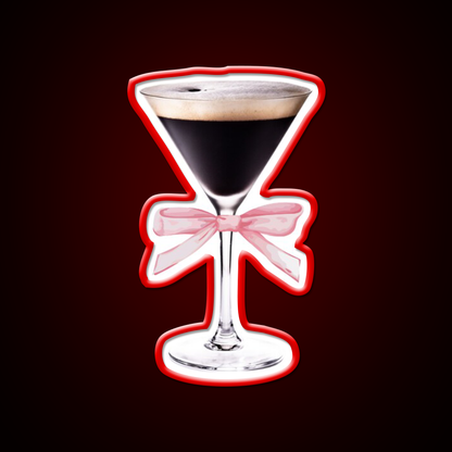 Espresso Martini With Pink Bow Cocktail Bar Decor Led Neon Sign Rgb Color - LED neon sign view 10