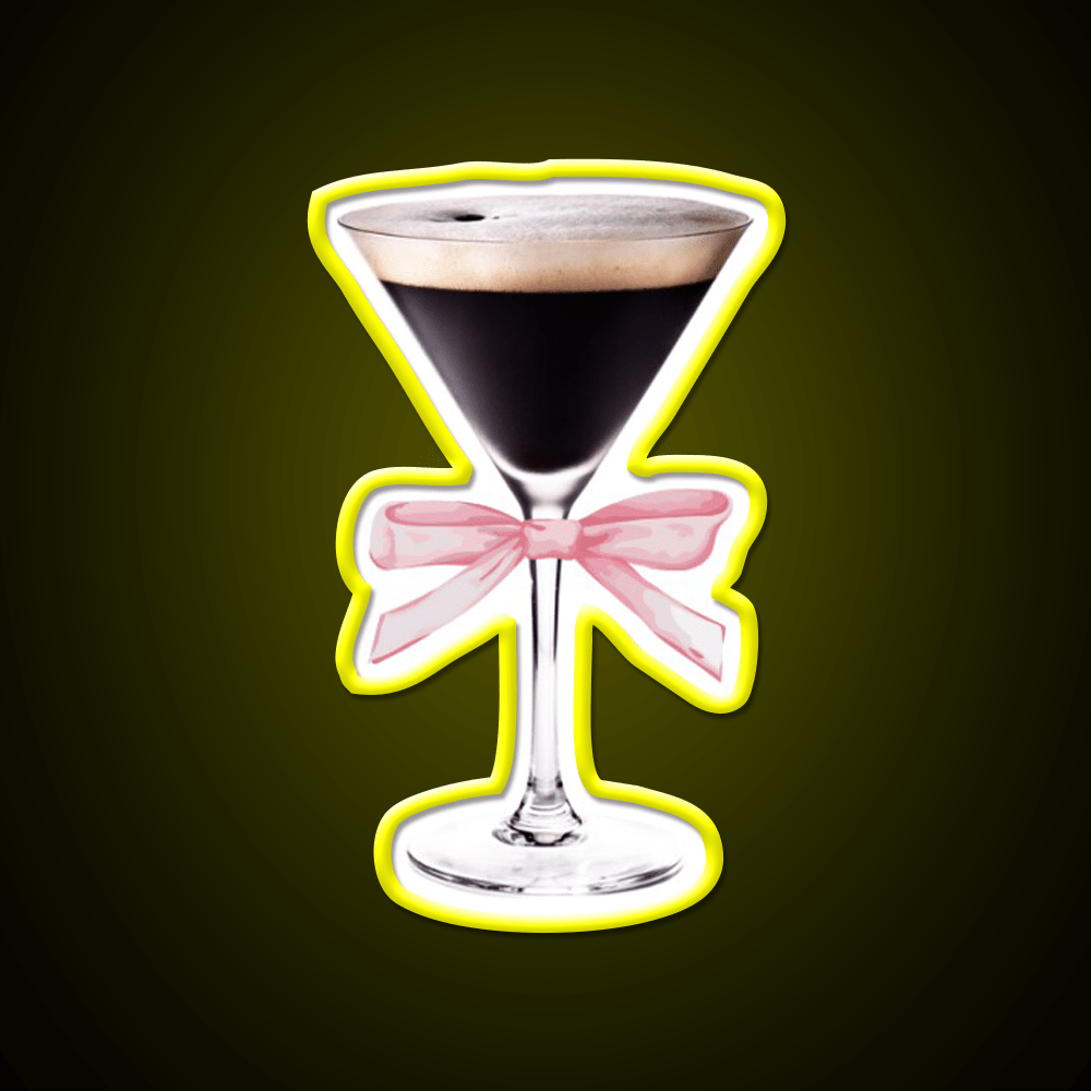 Espresso Martini With Pink Bow Cocktail Bar Decor Led Neon Sign Rgb Color - Shineneon