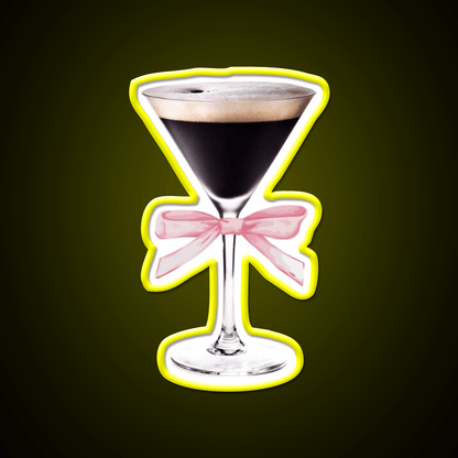 Espresso Martini With Pink Bow Cocktail Bar Decor Led Neon Sign Rgb Color - Shineneon