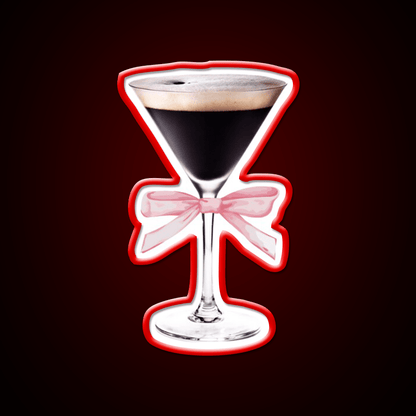 Espresso Martini With Pink Bow Cocktail Bar Decor Led Neon Sign Rgb Color - Shineneon