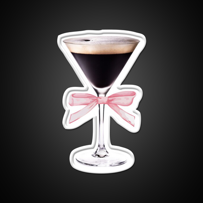 Espresso Martini With Pink Bow Cocktail Bar Decor Led Neon Sign Rgb Color - LED neon sign view 11