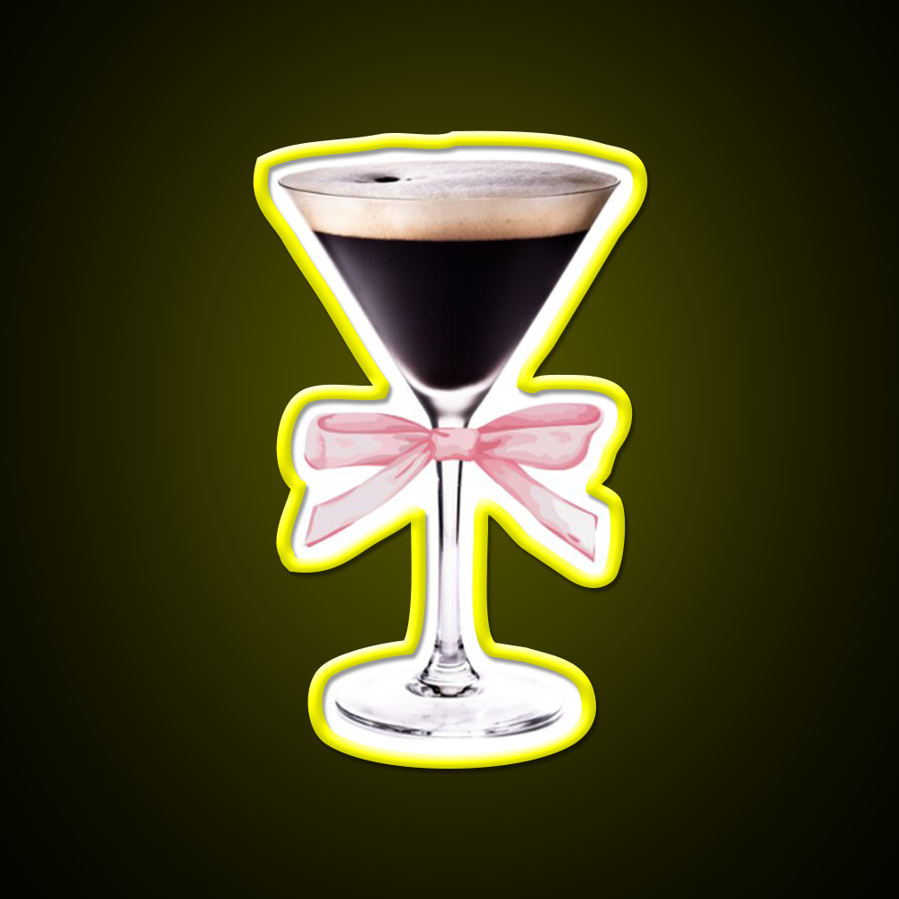 Espresso Martini With Pink Bow Cocktail Bar Decor Led Neon Sign Rgb Color - LED neon sign view 7
