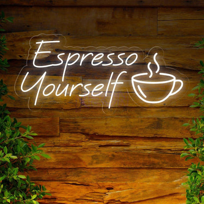 Espresso Yourself Coffee Cup Led Neon Sign For Cafe Window Decor | Shineneon