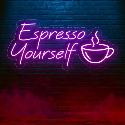 Espresso Yourself Coffee Cup Led Neon Sign For Cafe Window Decor | Shineneon