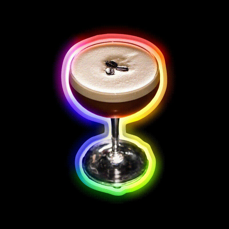 Espressomartini Cocktail Bar Decor Led Neon Sign Rgb Color - LED neon sign close-up detail
