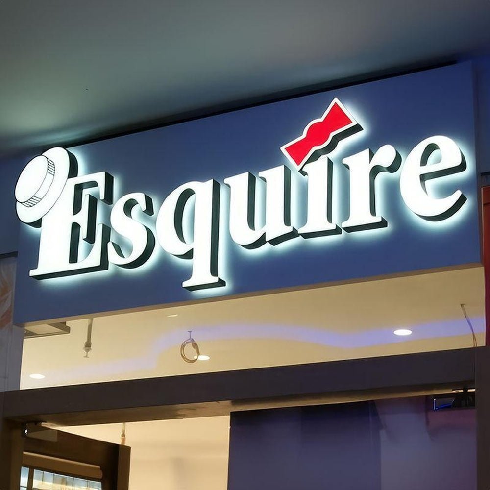 Esquire Hat 3D Front And Back Lit Letters Metal Led Sign - Shineneon