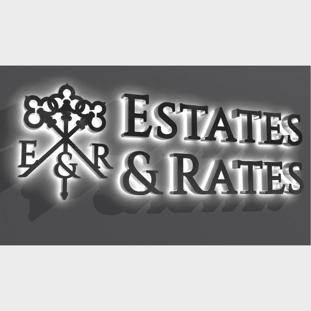 Estates And Rates 3D Backlit Channel Letters Led Light Sign - Shineneon