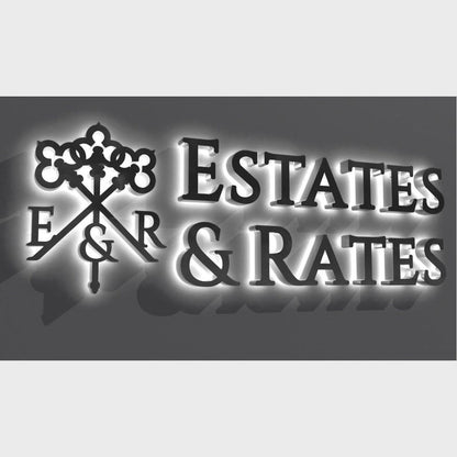 Estates And Rates 3D Backlit Channel Letters Led Light Sign - Shineneon