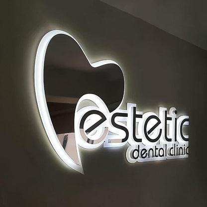 Estetic Dental Clinic 3D Backlit Letters Business Metal Led Sign - Shineneon