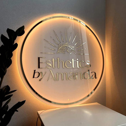 Esthetics By Amanda Acrylic Business Logo Sign - Shineneon