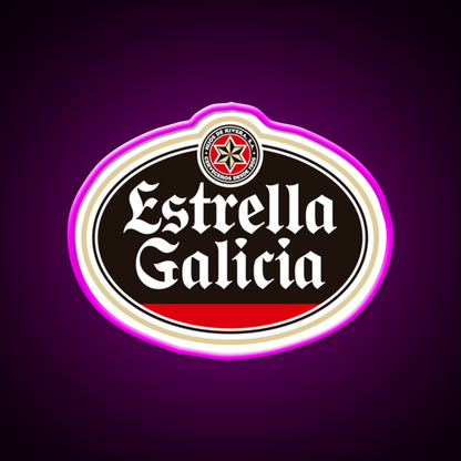 Estrella Galicia Beer Spain Beer Bar Decor Led Neon Sign Rgb Color - Neon sign mounted on wall in room