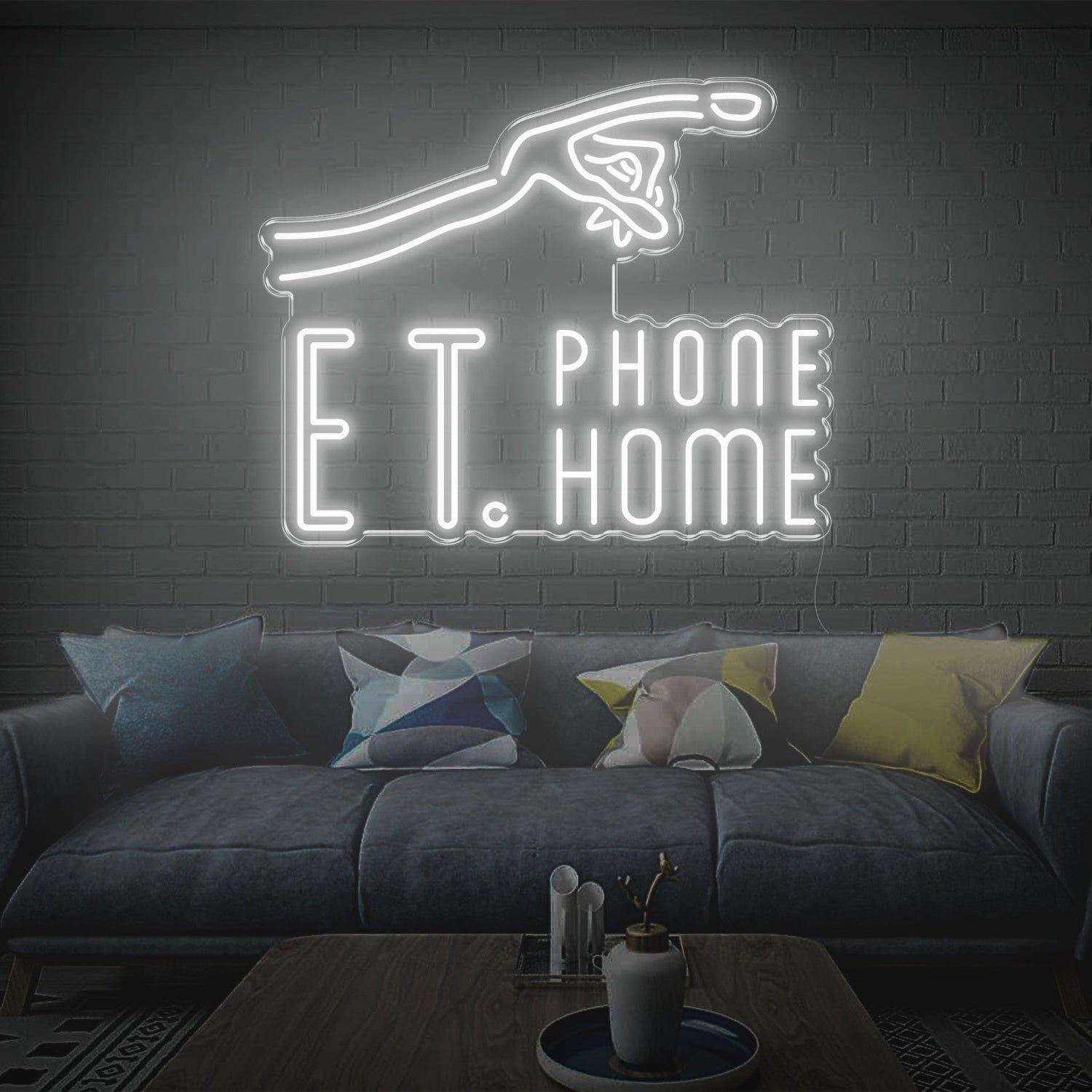 Et Phone Home Warm Yellow Led Neon Sign For Living Room Decor | Shineneon