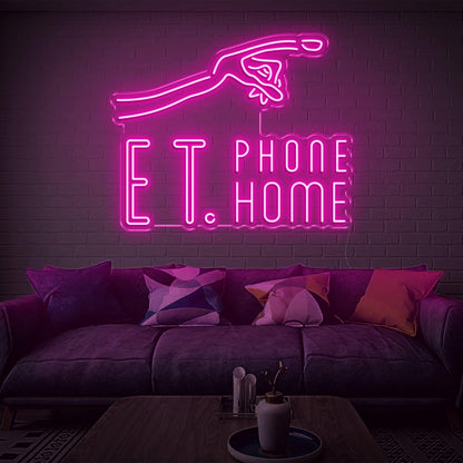Et Phone Home Warm Yellow Led Neon Sign For Living Room Decor | Shineneon