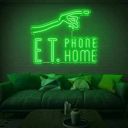 Et Phone Home Warm Yellow Led Neon Sign For Living Room Decor | Shineneon