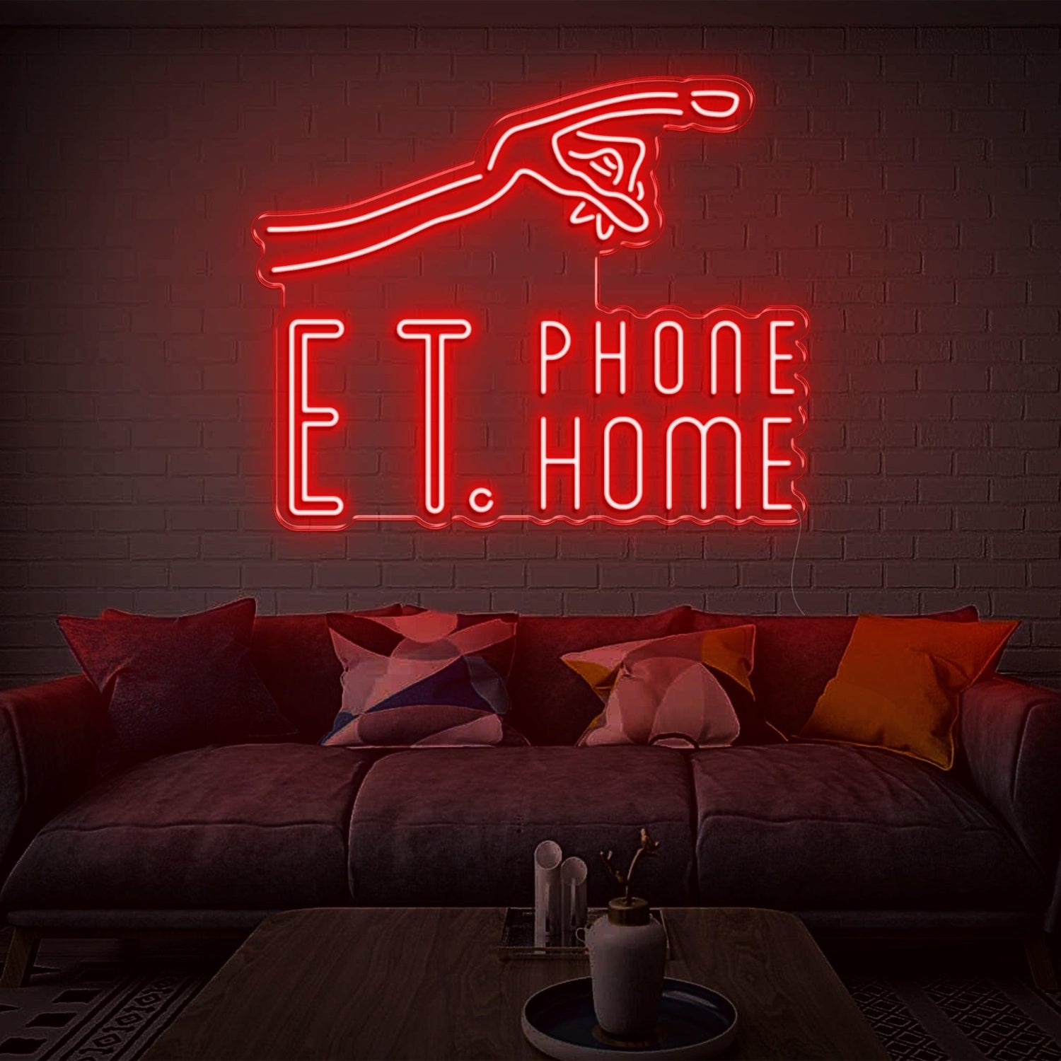 Et Phone Home Warm Yellow Led Neon Sign For Living Room Decor | Shineneon