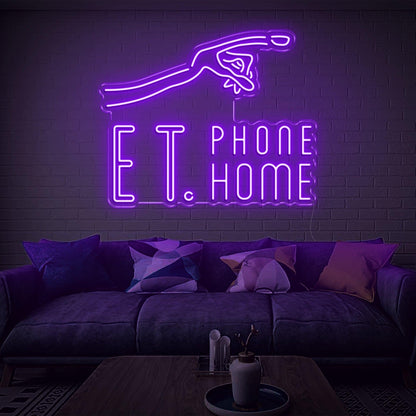 Et Phone Home Warm Yellow Led Neon Sign For Living Room Decor | Shineneon