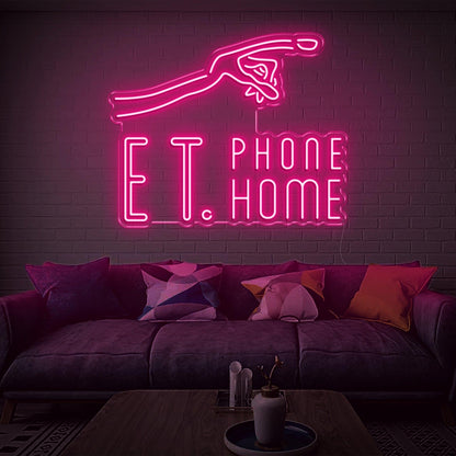 Et Phone Home Warm Yellow Led Neon Sign For Living Room Decor | Shineneon