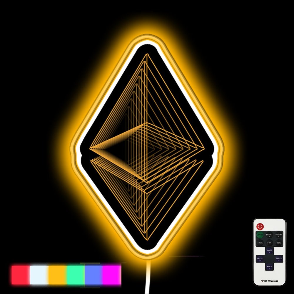Ethereum Crypto Gold Modern Typography Art Gift Led Neon Sign - Shineneon