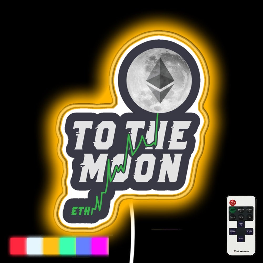 Ethereum To The Moon Led Neon Sign - Shineneon