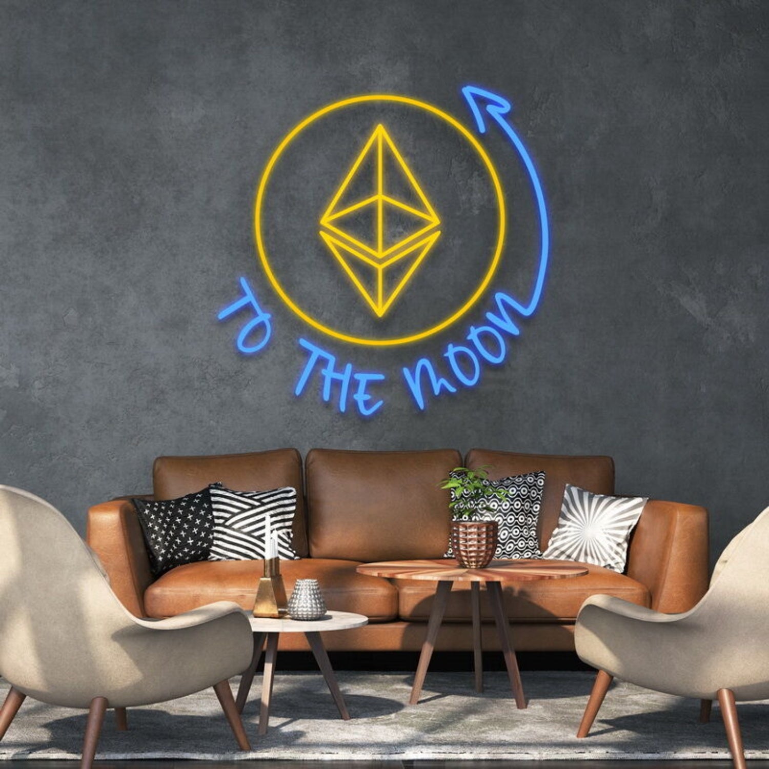 Ethereum To The Moon Sign Neon Sign | Shineneon