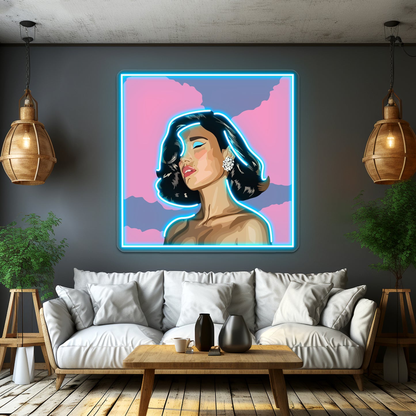 Euphoric Sad Songs By Raye Abstract Digital Album Cover Art Wall Artwork Neon Signs