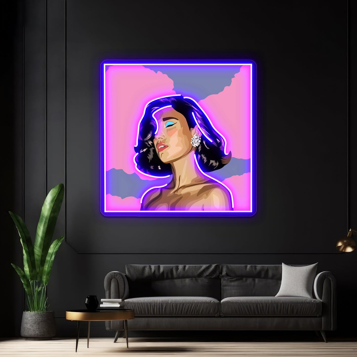 Euphoric Sad Songs By Raye Abstract Digital Album Cover Art Wall Artwork Neon Signs