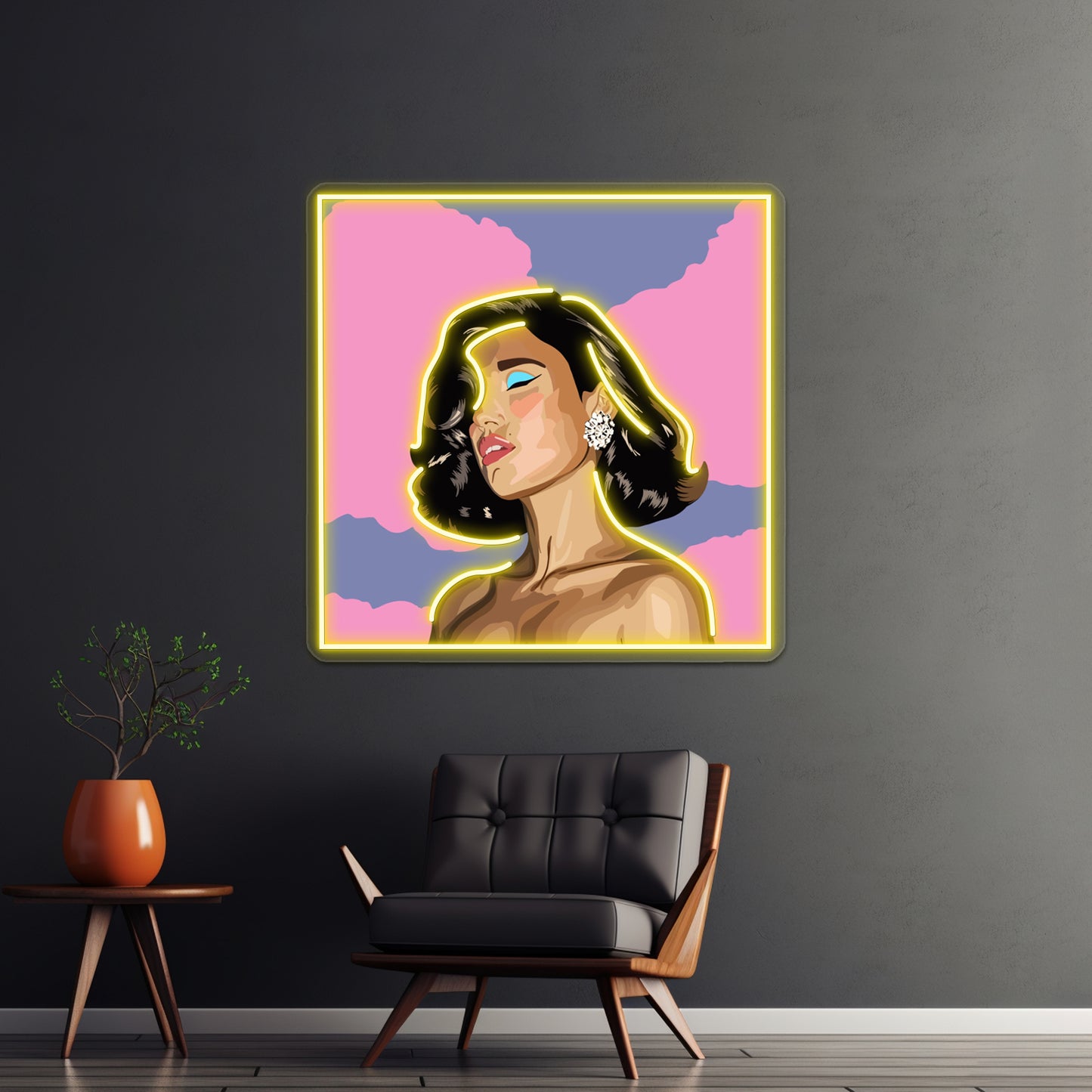 Euphoric Sad Songs By Raye Abstract Digital Album Cover Art Wall Artwork Neon Signs