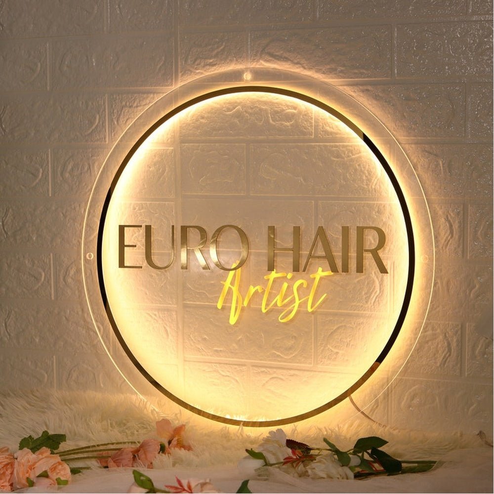 Euro Hair Artist Acrylic Business Logo Sign - Shineneon