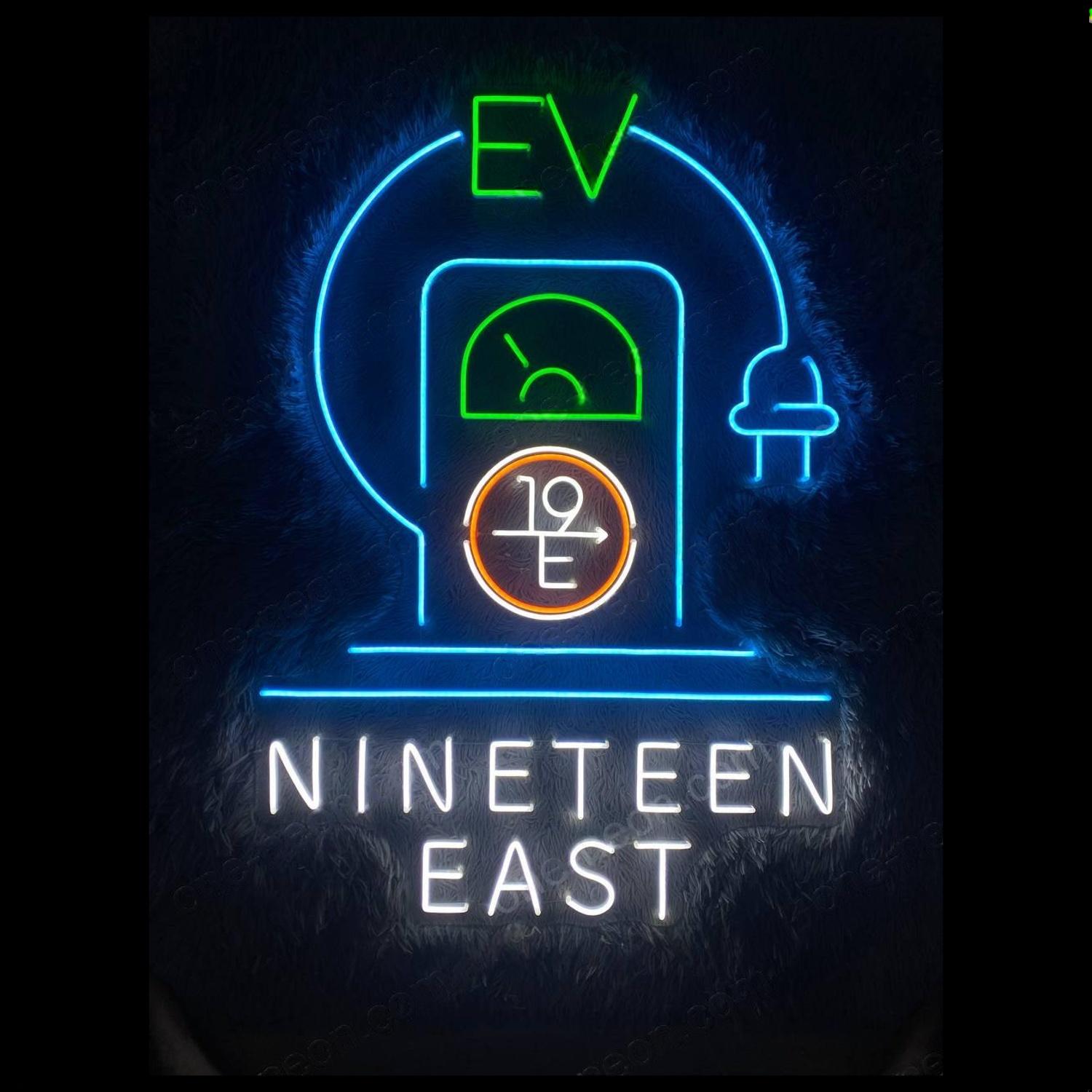 Ev Nineteen East Multicolor Led Neon Sign For Electric Vehicle Showrooms | Shineneon