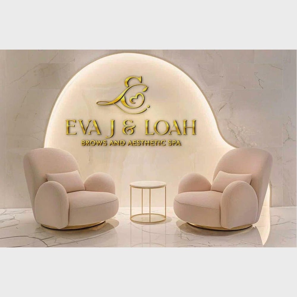 Eva J Loah Brows And Aesthetic Spa Stainless Steel Metal 3d Sign - Shineneon