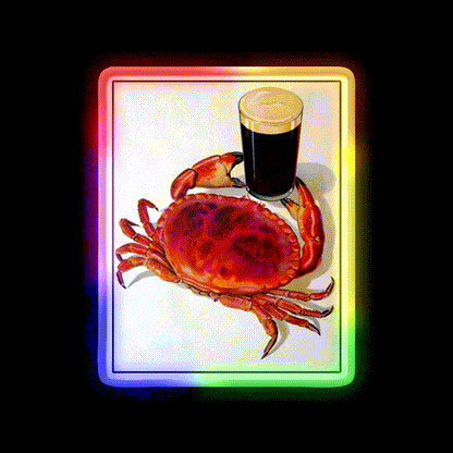 Even Crabs Love Guinness Beer Bar Decor Led Neon Sign Rgb Color - LED neon sign close-up detail