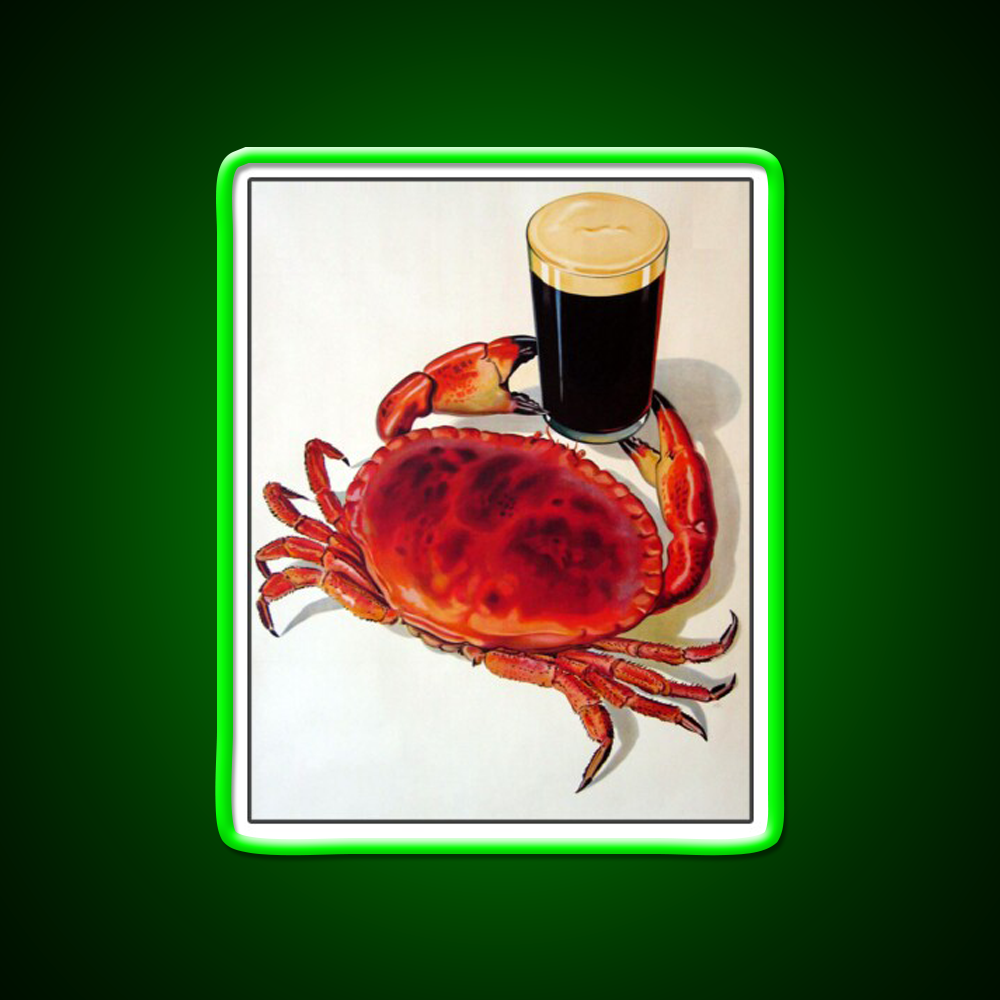 Even Crabs Love Guinness Beer Bar Decor Led Neon Sign Rgb Color - LED neon sign view 8