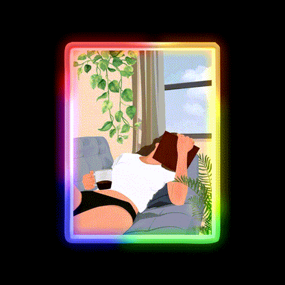 Evening Coffee Reading Book Chilling Cafe Led Neon Sign Espresso Bar Art Rgb Color