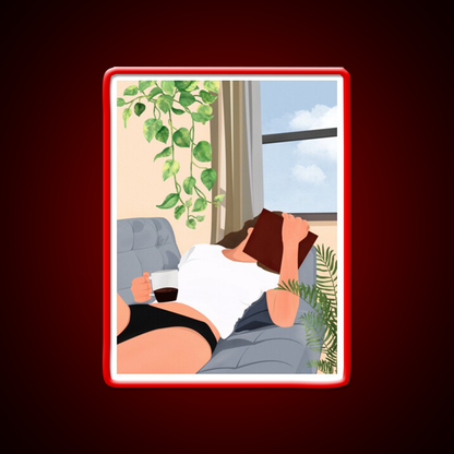 Evening Coffee Reading Book Chilling Cafe Led Neon Sign Espresso Bar Art Rgb Color