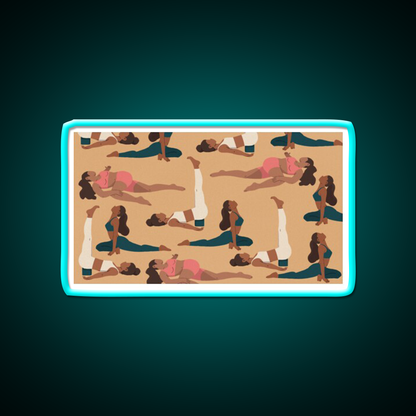 Evening Poses Yoga Led Neon Sign For Wellness Space Rgb Color