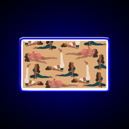 Evening Poses Yoga Led Neon Sign For Wellness Space Rgb Color