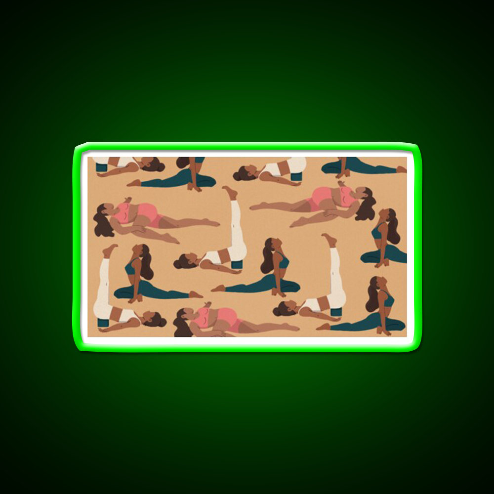 Evening Poses Yoga Led Neon Sign For Wellness Space Rgb Color