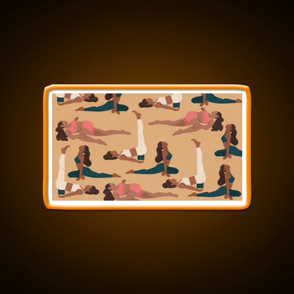 Evening Poses Yoga Led Neon Sign For Wellness Space Rgb Color