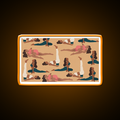 Evening Poses Yoga Led Neon Sign For Wellness Space Rgb Color