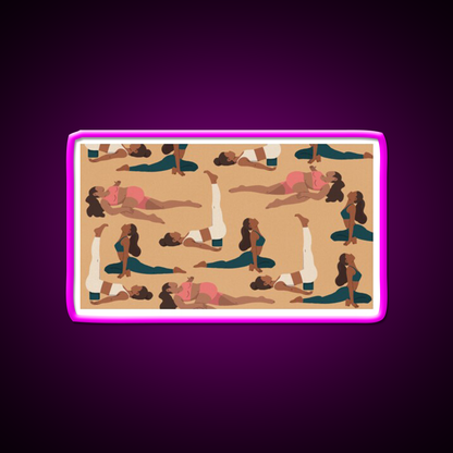 Evening Poses Yoga Led Neon Sign For Wellness Space Rgb Color