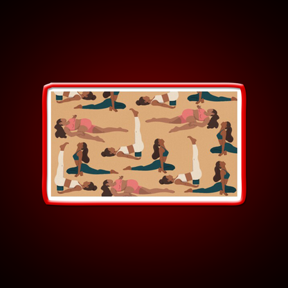 Evening Poses Yoga Led Neon Sign For Wellness Space Rgb Color