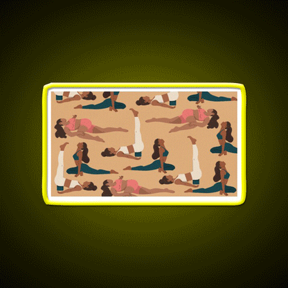 Evening Poses Yoga Led Neon Sign For Wellness Space Rgb Color