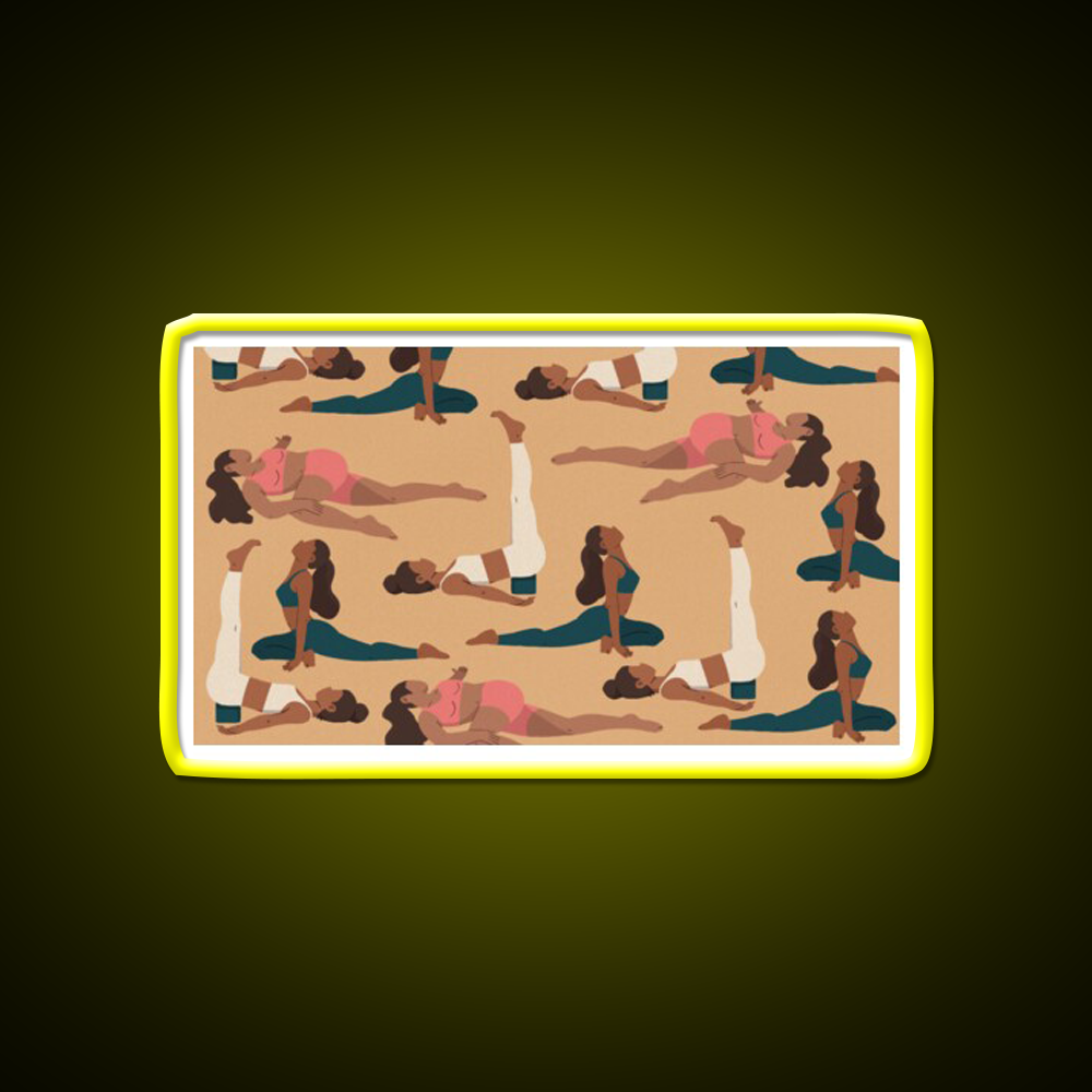 Evening Poses Yoga Led Neon Sign For Wellness Space Rgb Color