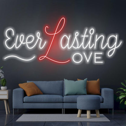 Ever Lasting Love Red-L White Led Neon Sign For Romantic Home Decor | Shineneon